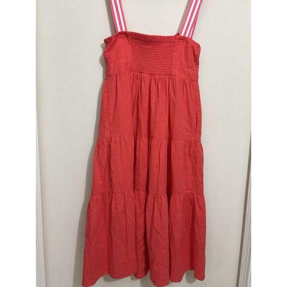 Universal Threads Women's Coral Midi Dress Ruffle Pockets Layered Tiered Size M - Picture 4 of 9